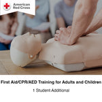 American Red Cross On-Site First Aid, CPR & AED Training for Adults & Children, 1 Additional Student (ARCHSFACPRAED)