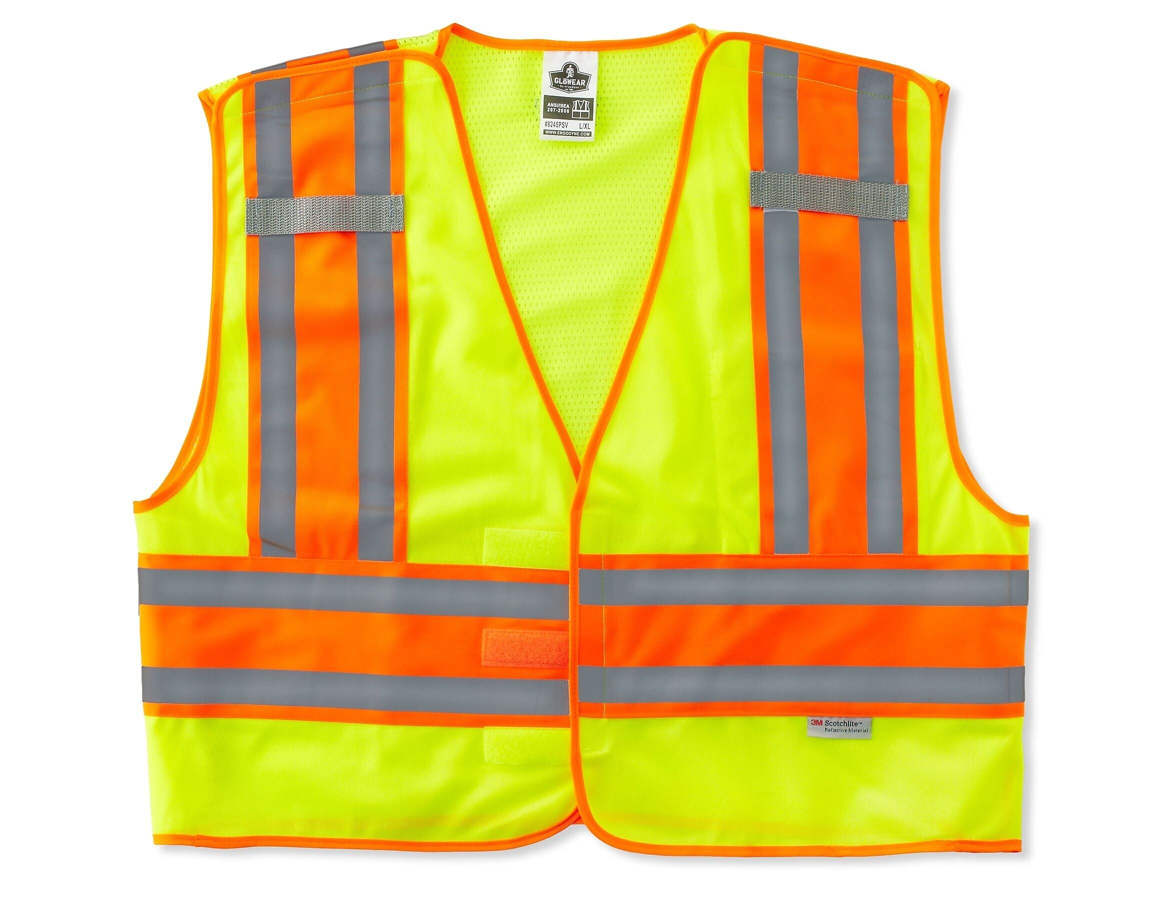 Ergodyne GloWear® 8245 High Visibility Sleeveless Safety Vest, ANSI Class P2, Lime, S/M (23393)