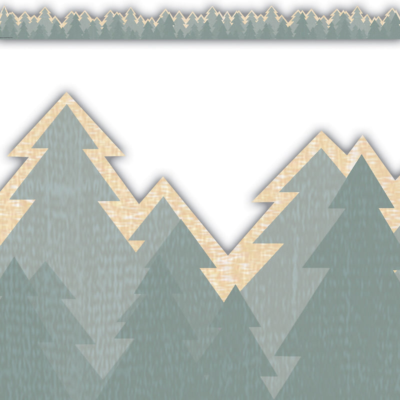 Teacher Created Resources Moving Mountains Die-Cut Border Trim, 2.75" x 2.92', Road Trip Trees, 12/Pack, 6 Packs/Bundle