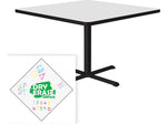 Correll Square-Shaped Dry-Erase Markerboard Cafe Table, 42" x 42", Frosty White/Black (BXT42DES-80)