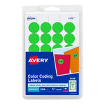 Avery Easy Peel Laser Color-Coding Labels, 3/4" Dia, Neon Green, 1,008 Labels/Pack (5468)