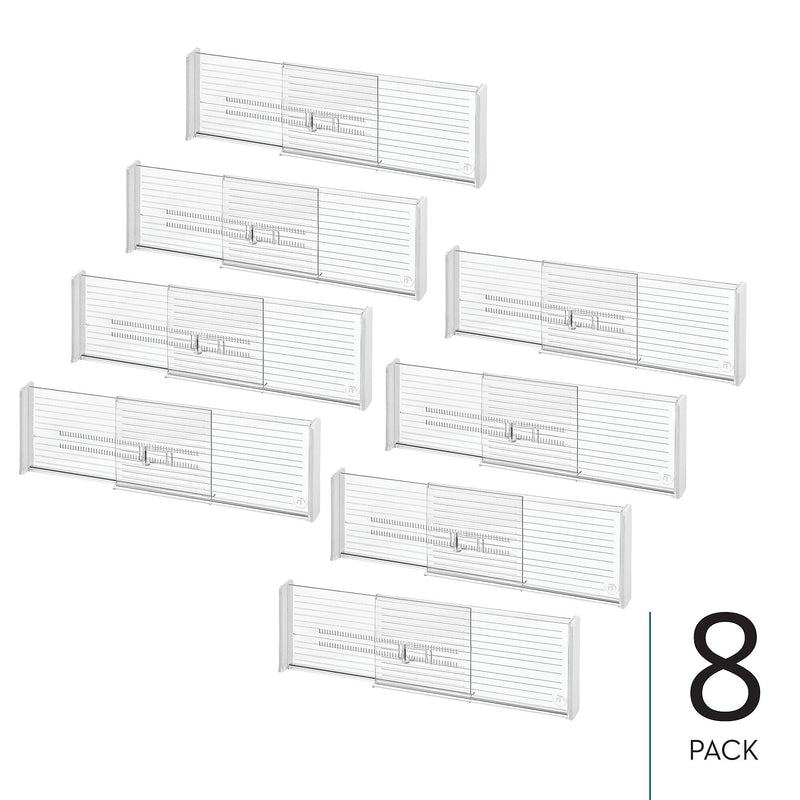 iDESIGN Expandable 8-Piece Plastic Drawer Dividers, Clear (29075M8)