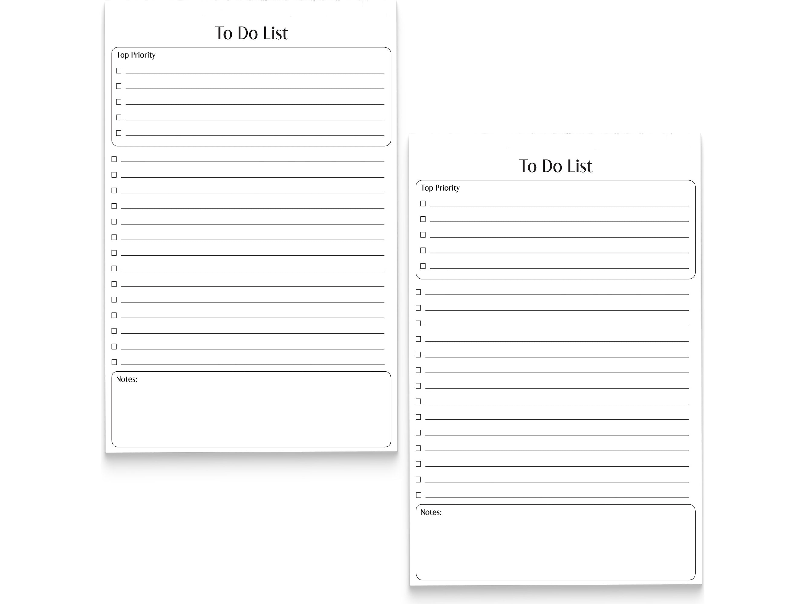 Better Office To-Do List Notepad, 5.5" x 8.5", Ruled, White, 50 Sheets/Pad, 2 Pads/Pack (25834-2PK)