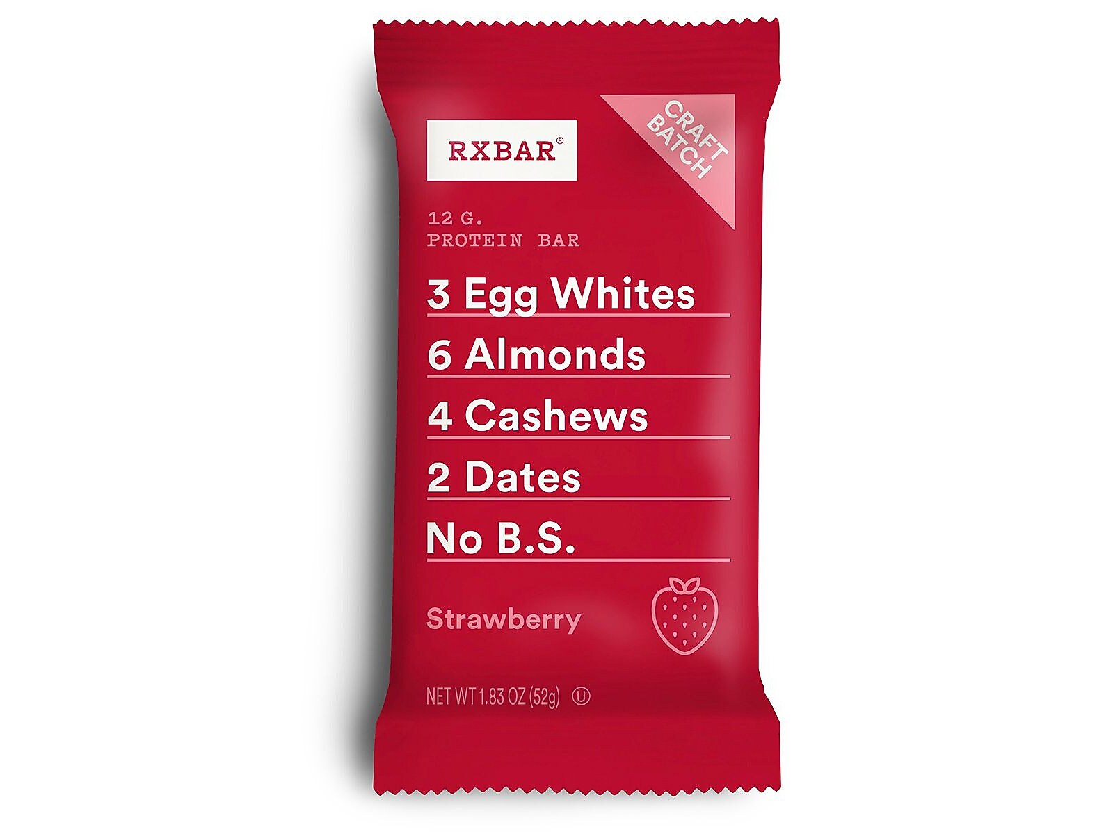 RX Bar Gluten-Free Strawberry Protein Bar, 1.83 oz., 12 Bars/Box (1-93908-00580)