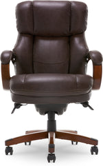 La-Z-Boy Fairmont Ergonomic Faux Leather Executive Big & Tall Chair, 400 lb. Capacity, Biscuit Brown (44940OSS)