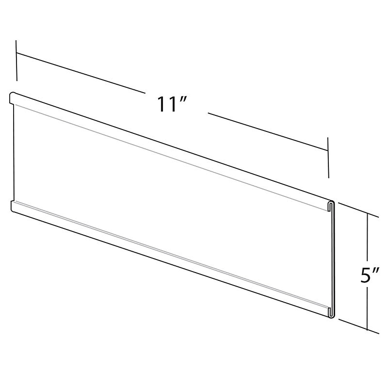Azar Nameplate Holder, 11" x 5", Horizontal, Wall Mounted, Clear, Acrylic, 10/Pack (199618)