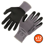 Ergodyne ProFlex 7000 Nitrile Coated Gloves, Microfoam Palm, ANSI Level 5 Abrasion Resistance, Gray, Small, 12 Pair (10362)