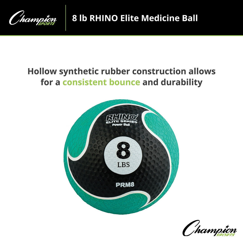 Champion Sports 8 lbs. Rhino Elite Medicine Ball, Green (CHMP697)