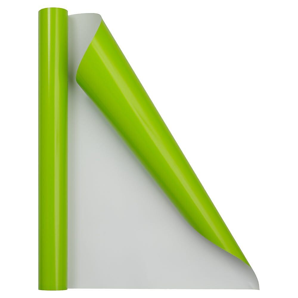 JAM Paper Gift Wrap, 26.3' x 2.5", Lime Green, 2/Pack (165S25263lig)