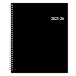 2025-2026 Blue Sky Enterprise 8.5" x 11" Academic Year Weekly & Monthly Planner, Plastic Cover, Black (130609-A26)