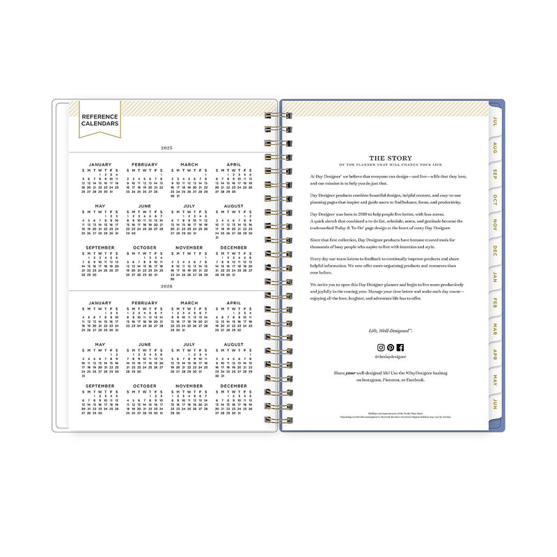 2025-2026 Day Designer for Blue Sky Climbing Floral 5" x 8" Academic Year Weekly & Monthly Planner, Plastic Cover (137881-A26)