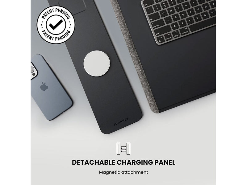 JOURNEY ALTI ULTRA Vegan Leather/Felt Desk Pad, 14.6" x 32.6", Midnight (JMSDMMN)