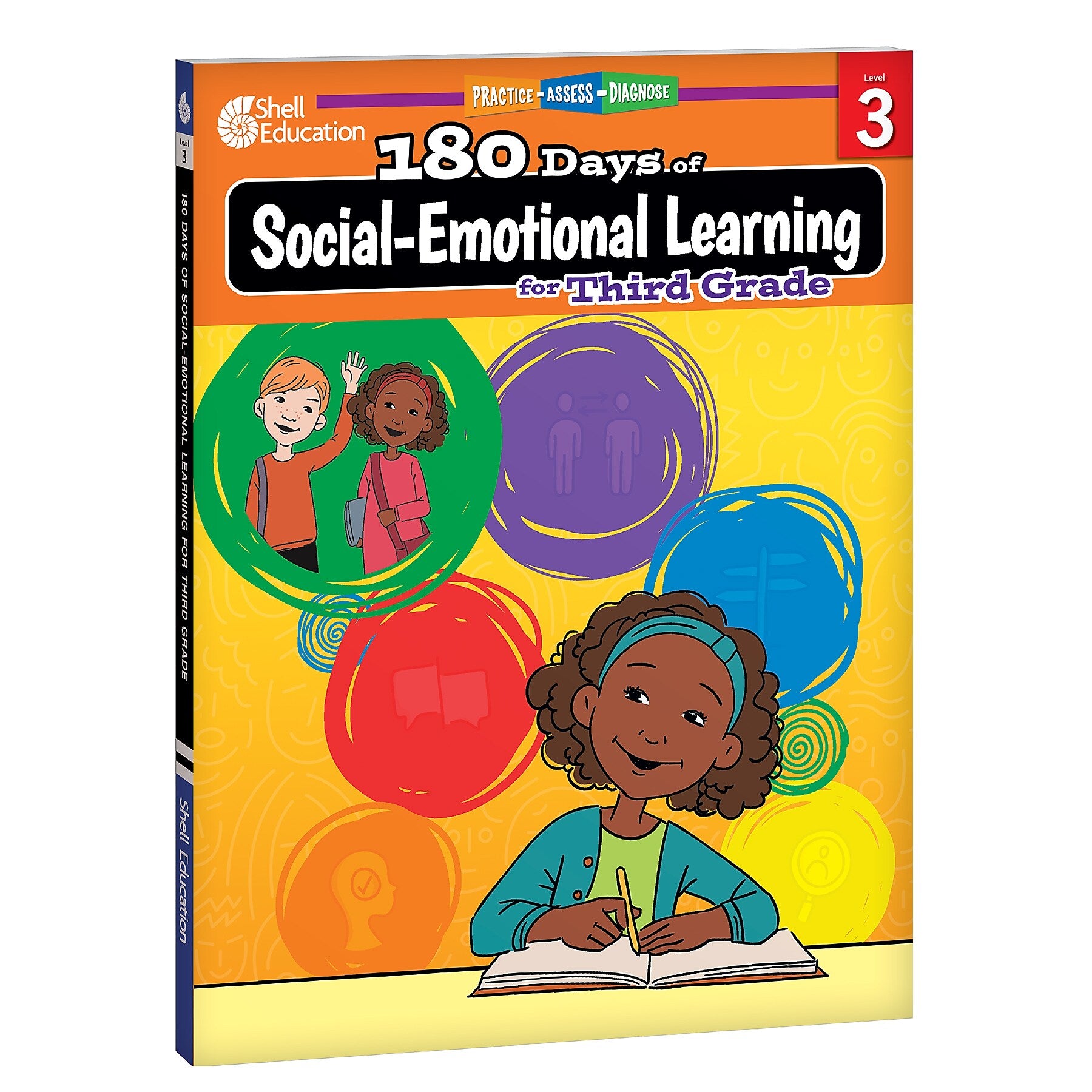Shell Education 180 Days Social-Emotional Learning, Writing, & Spelling Grade 3, 3/Set (SEP147655)