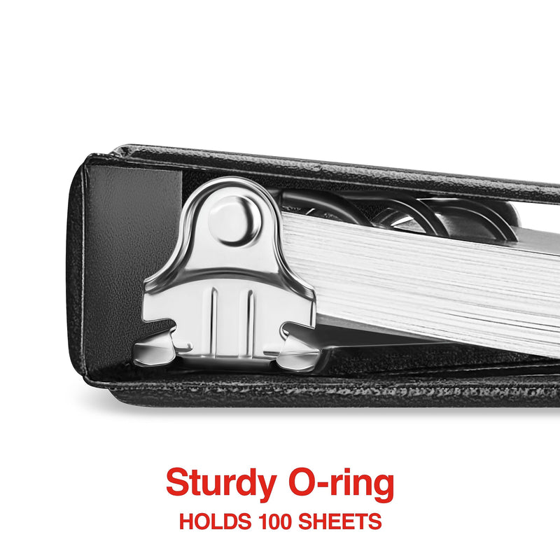Staples 1/2" 3-Ring Micro Binder, Black (55394/26452)