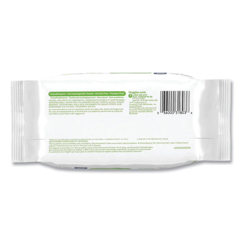 Huggies Natural Care Sensitive Baby Wipes, 1-Ply, 3.88 x 6.6, Unscented, White, 56/Pack, 8 Packs/Carton (KCC31803)