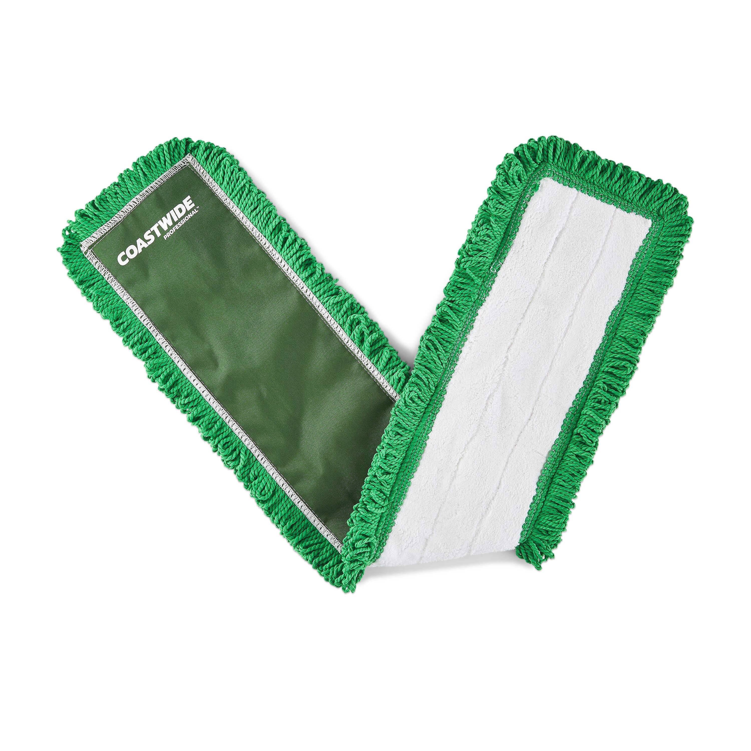 Coastwide Professional™ Looped-End Dust Mop Head, Microfiber, 36" x 5", Green (CW56771)
