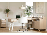 South Shore Helsy 78"W L-Shaped Computer Desk with Removable Hutch, Soft Elm/White (13298)