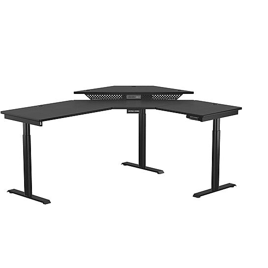 VersaDesk PowerLift 72"W Electric Corner Adjustable Standing Desk, Black (PLCSD7260-BB-APP)
