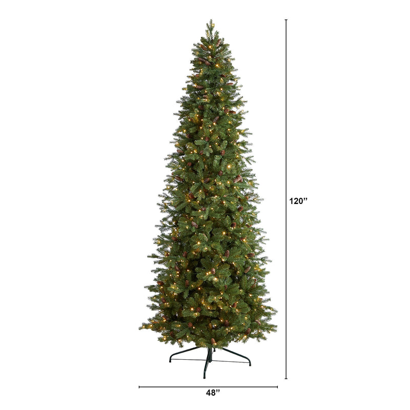 Nearly Natural 10-ft Fraser Fir Artificial Christmas Tree with 780 Multicolor LED Lights and 2327 Bendable Branches (T3265)