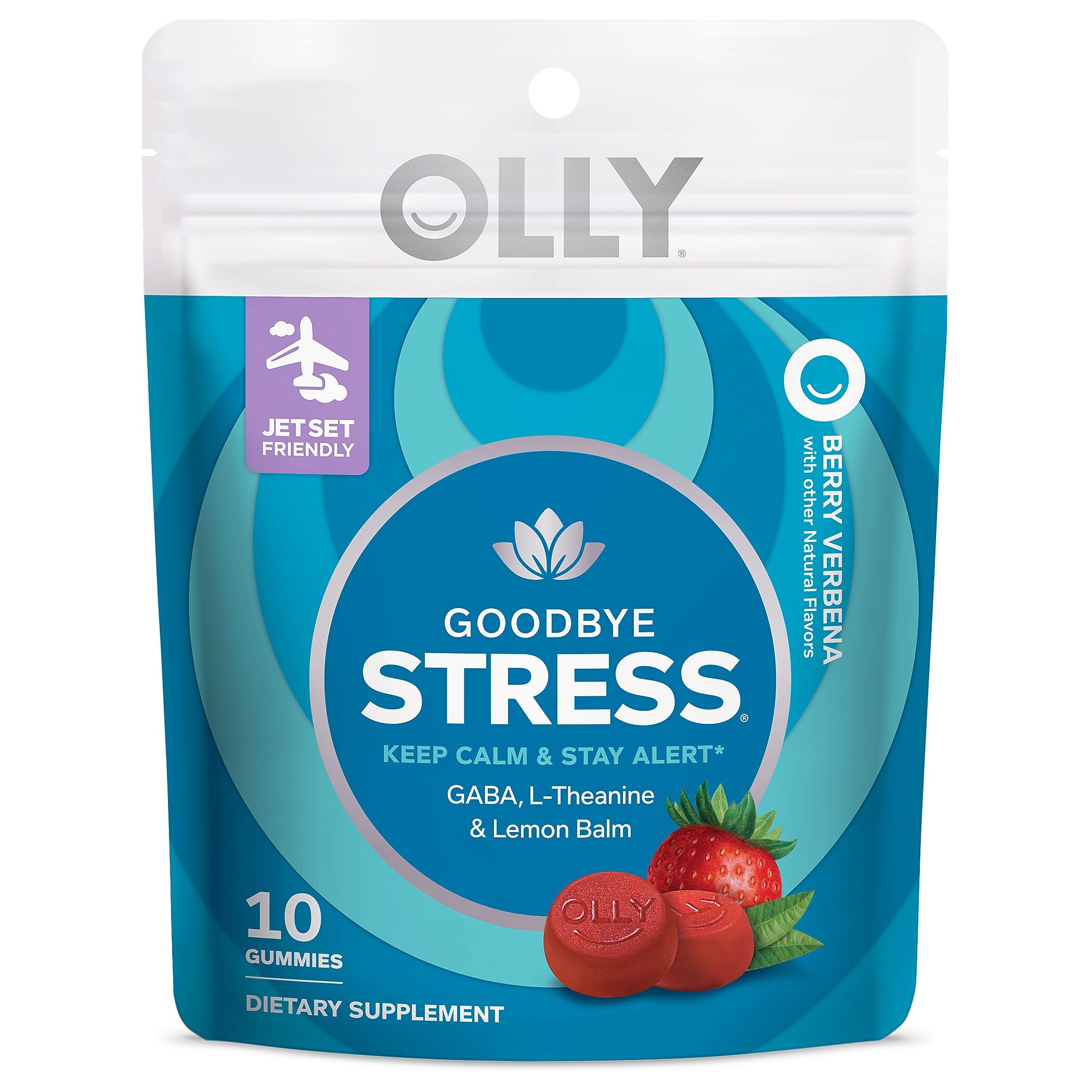 OLLY Goodbye Stress Gummy, Berry Verbena, 10/Pack (01598)