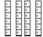 AdirOffice 72" 6-Tier Black and White Storage Locker, 4/Pack (ADI629-206-B-W-PKG-4)