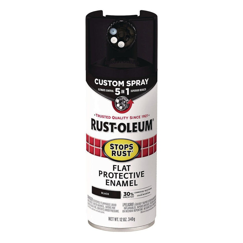 Rust-Oleum Stops Rust Protective Enamel Spray Paint, Flat Black, 12 oz., 6/Carton (376855)