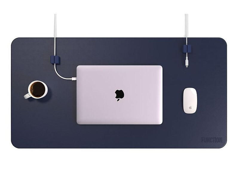 Function101 Desk Mat Pro + 2 Magnetic Cable Block Managers, 31" x 16", Navy (F101-DMPN2)