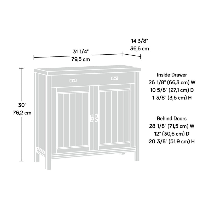 Sauder Costa 30"H Storage Cabinet with 2 Shelves, Chalked Chestnut (419960)