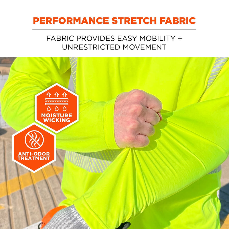 Chill-Its 6688 High Visibility Cooling Sun Shirt with UV Protection, ANSI Type R, Class 2, Lime, 3XL (12141)