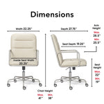 Finch Franklin Bonded Leather Computer and Desk Chair, Ivory White (CHR10060C)