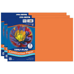 Tru-Ray 12" x 18" Construction Paper, Electric Orange, 50 Sheets/Pack, 3 Packs/Bundle (PAC103405-3)