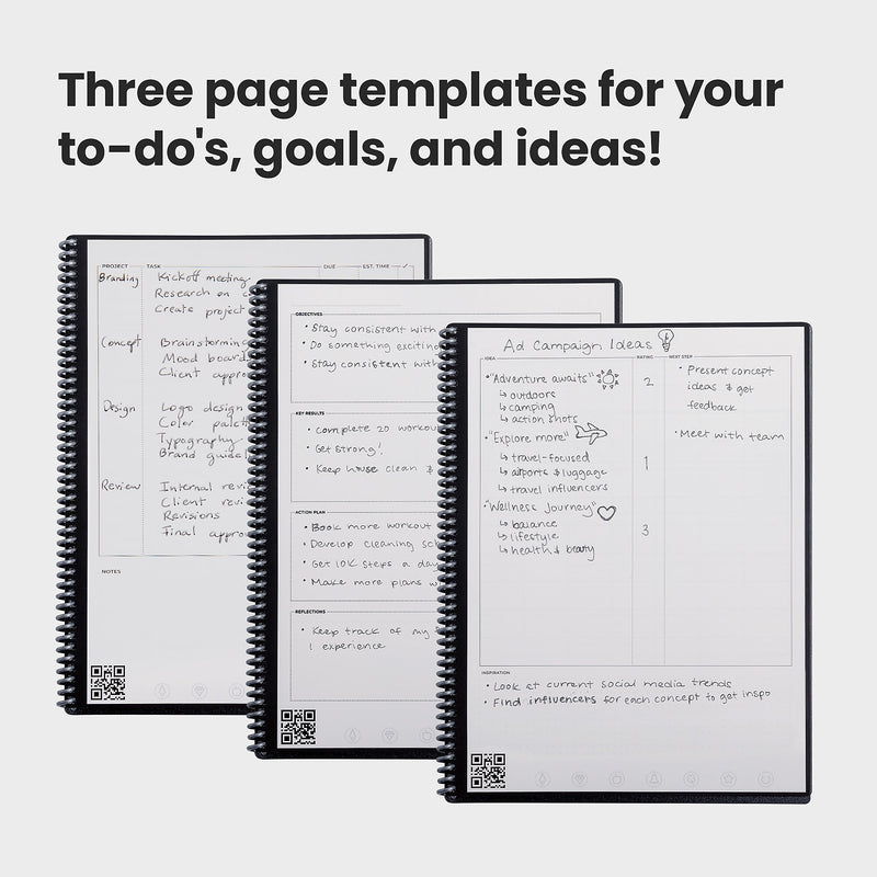 Rocketbook Fusion Reusable Notebook Planner Combo, 8.5" x 11", 42 Sheets, Blue (EVRF-L-RC-CDF-FR)