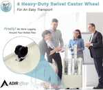 AdirOffice 20-Slot Mobile Roll File, 24.75"H x 15.25"W x 13.25"D, White (624-WHI-KIT1)