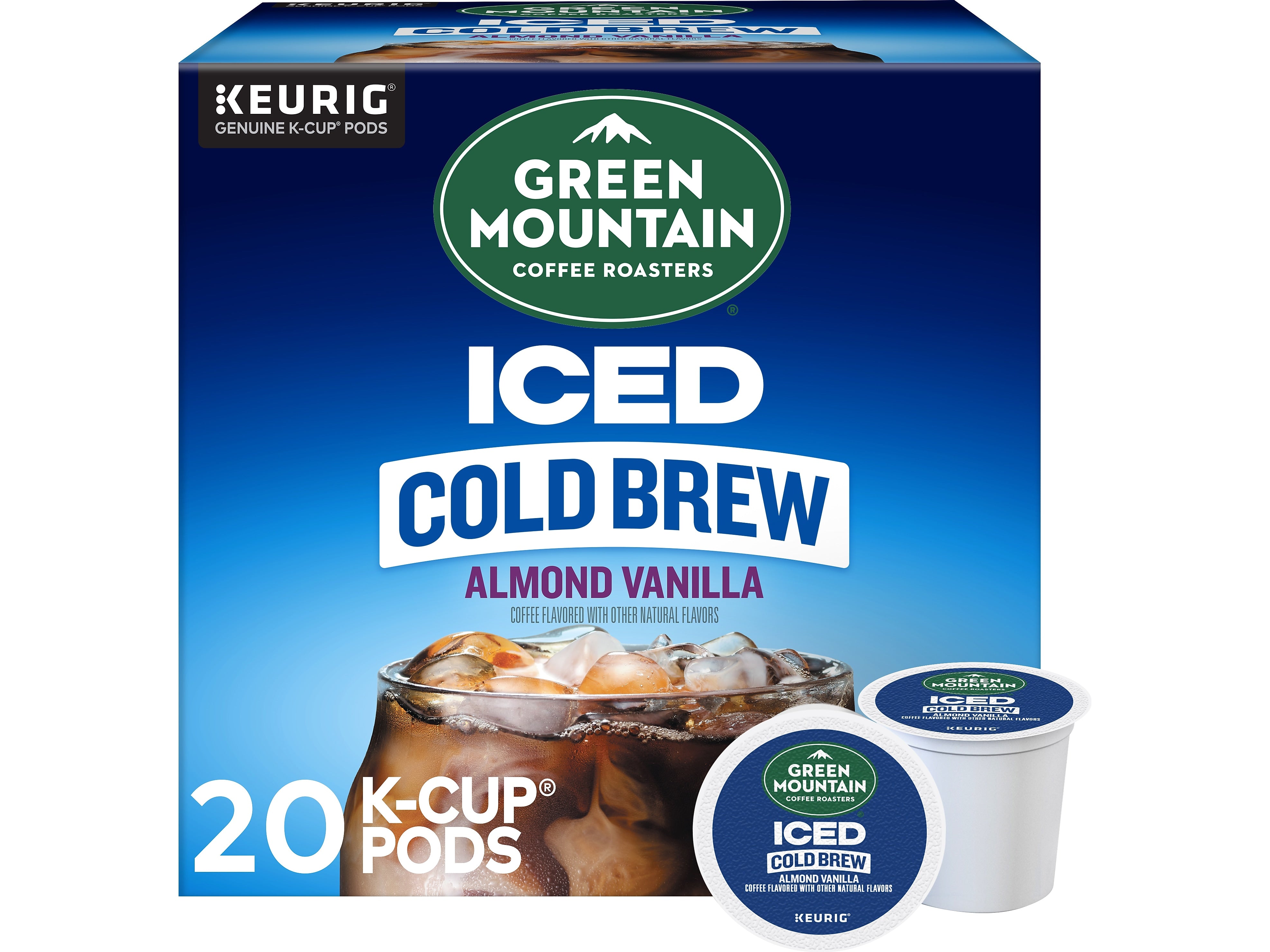 Green Mountain Coffee Roasters Iced Cold Brew Almond Vanilla Iced Coffee Keurig® K-Cup® Pods, Light Roast, 20/Box (5000372045)