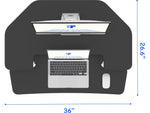 FlexiSpot M7 Series 36"W Manual Rectangular Adjustable Standing Desk Converter, Black (M7-E-36C)