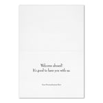 "Gilded Welcome" Card w/ Gold Lined White Envelope, 25/BX