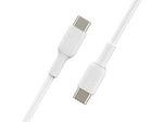 Belkin BoostCharge USB-C to USB-C Charging Cable, 3.3 ft., White, 2/Pack (CAB003bt1MWH2PK)