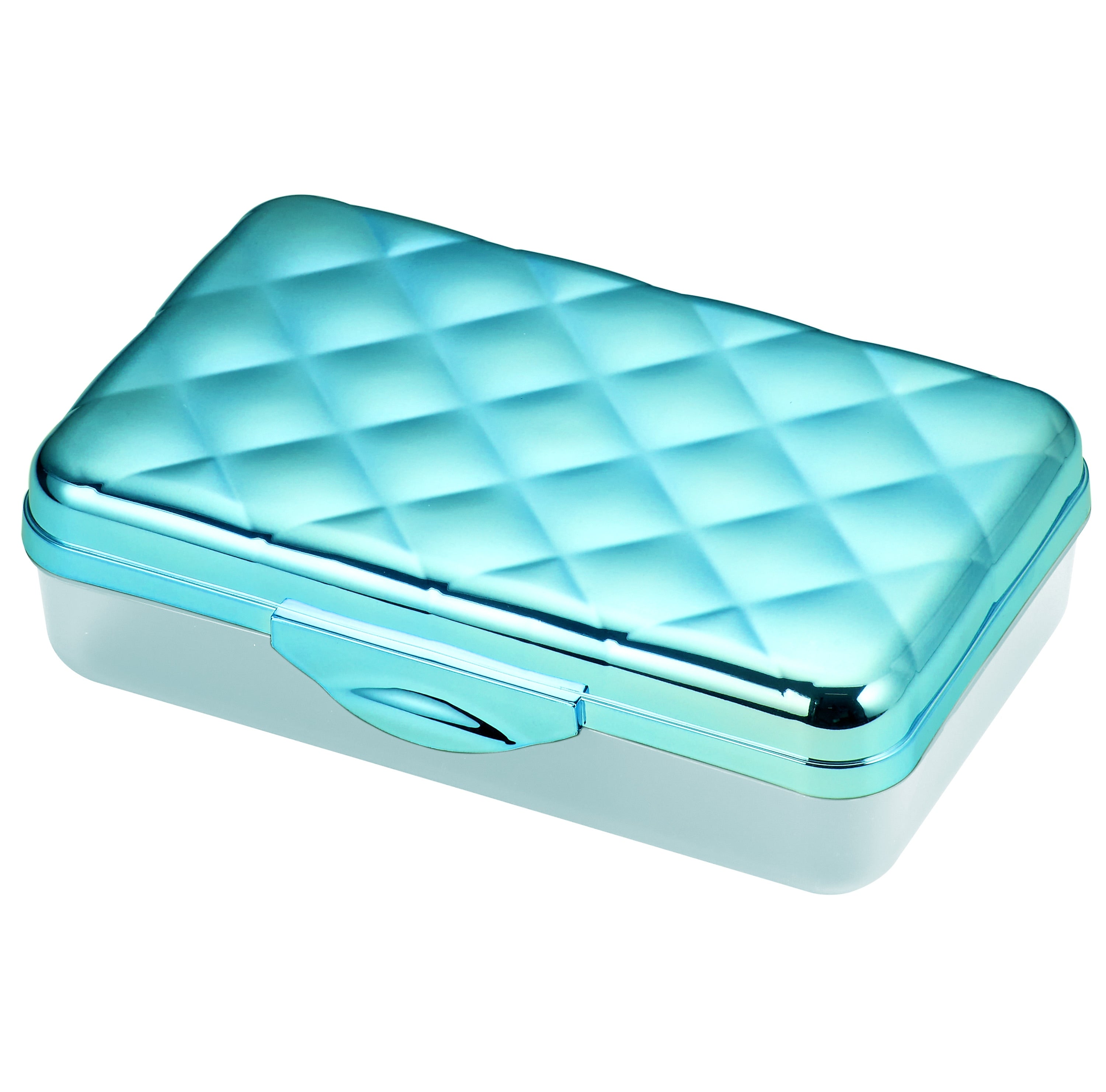 Lockermate Quilted Metallic Clasp Pencil Case, Turquoise (23130-TQ21)