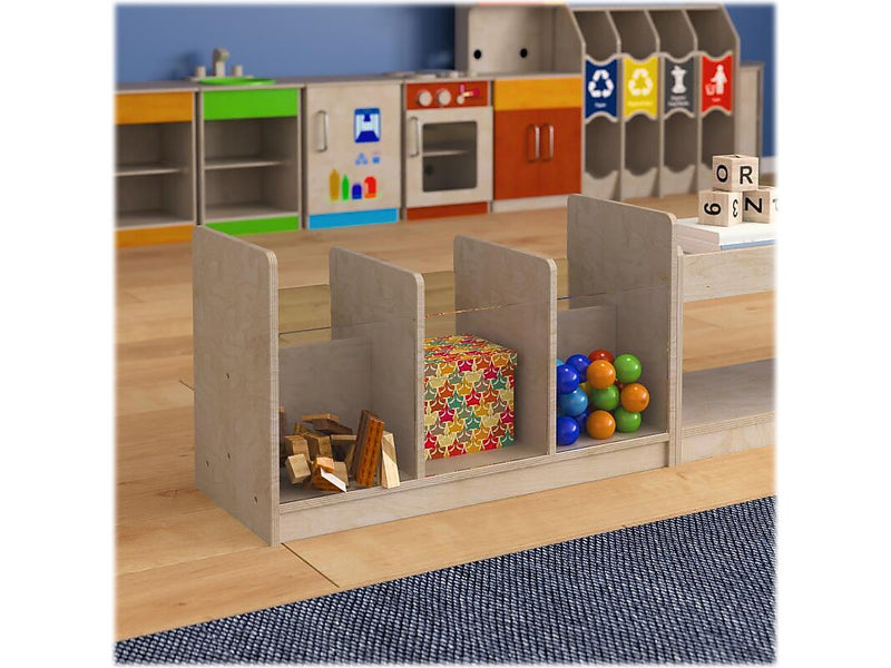 Flash Furniture Bright Beginnings 5-Section Storage Unit, 16"H x 31.5"W x 13"D, Brown (MK-KE24558-GG)