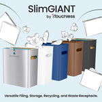 iTouchless SlimGiant Polypropylene Trash Can with no Lid, Toffee Brown, 4.2 gal., 6/Pack (SG105Nx6)