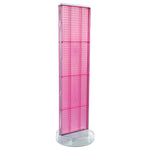 Azar Displays 60” x 16” Two-Sided Pegboard Floor Display On a Revolving Round Studio Base, Pink  (700780-PNK)
