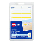 Avery Easy Peel Laser/Inkjet File Folder Labels, 4" x 6" Sheets, 2/3" x 3-7/16", White/Yellow, 252 Labels/Pack (5209)