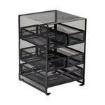 Mind Reader Metal 5-Compartment Tea Bag Organizer, 120 Tea Bag Capacity, Black (MMTDR5-BLK)