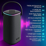 Treblab Wireless Bluetooth Speaker, Waterproof, Black (HD-FORCE)