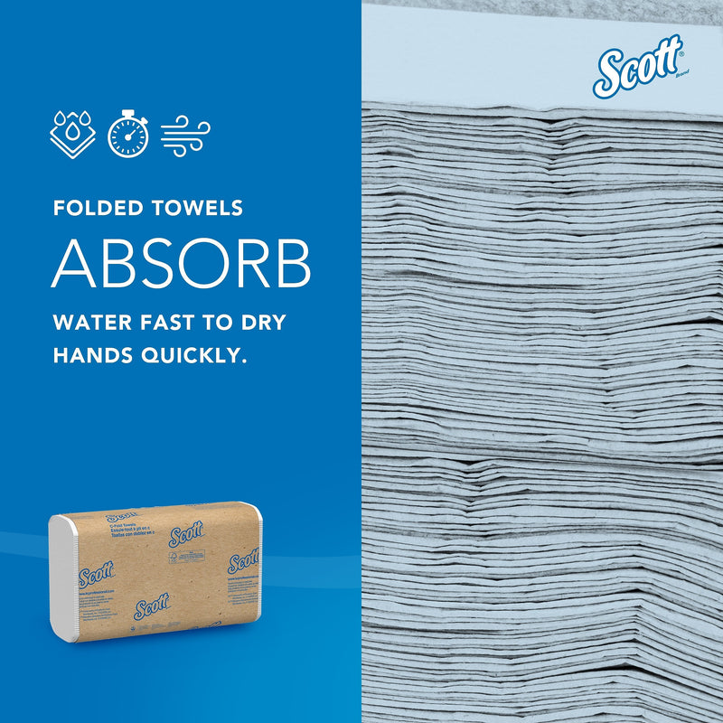 Scott Essential Recycled C-Fold Paper Towels, 1-ply, 200 Sheets/Pack, 12 Packs/Carton (01510)