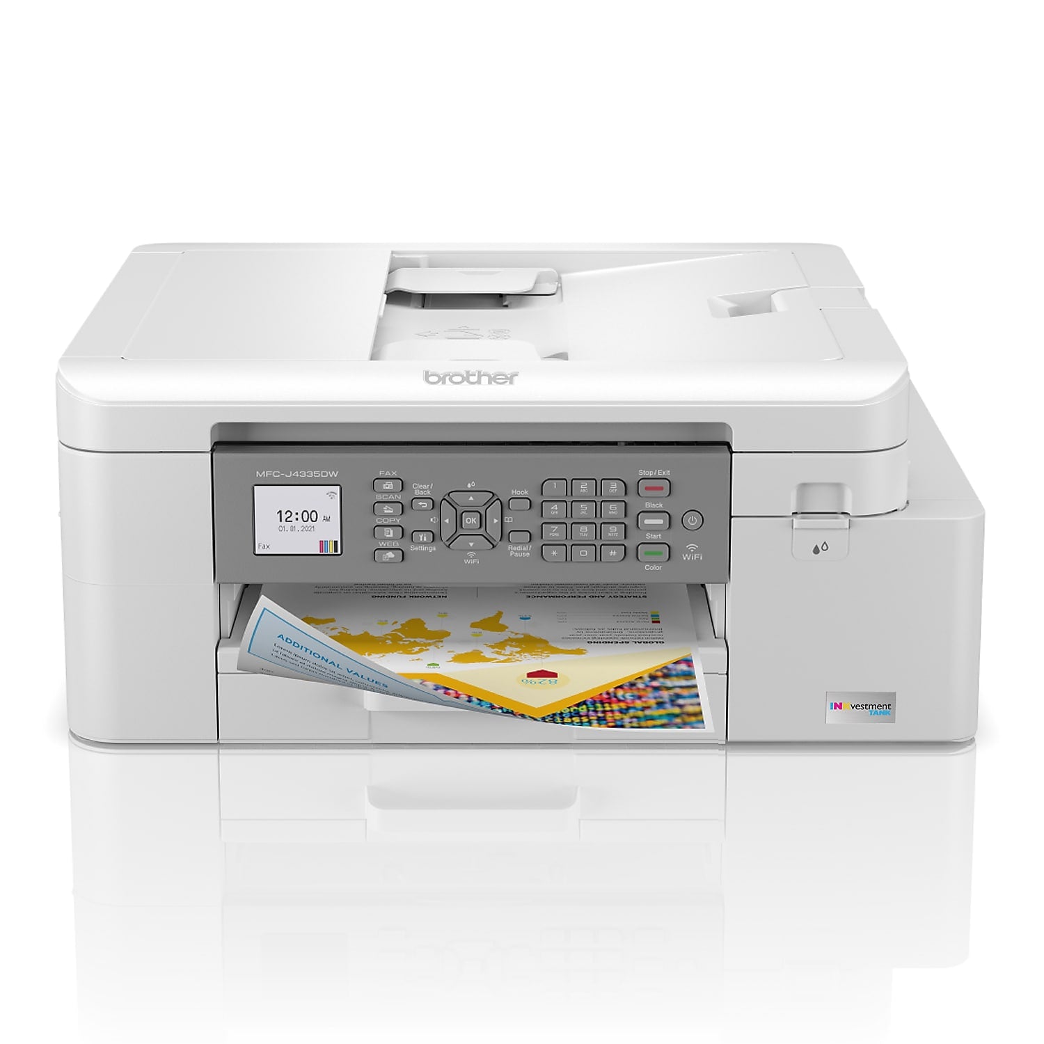 Brother INKvestment Tank MFC-J4335DW Wireless Color Inkjet Printer, All-In-One Supertank, Print, Scan, Copy, Fax