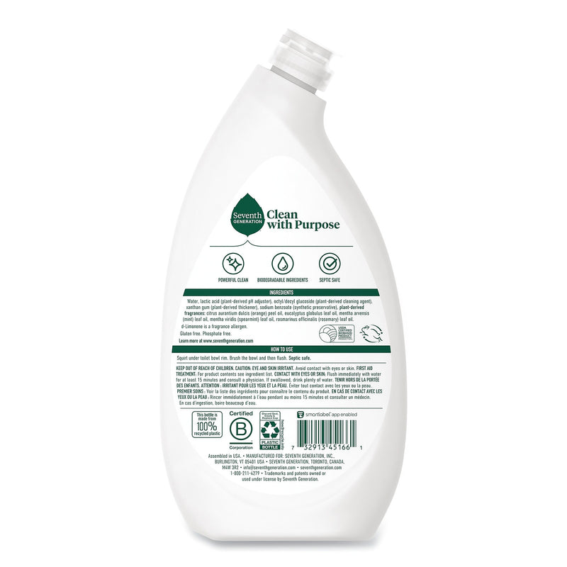 Seventh Generation Toilet Bowl Cleaner, Fresh Mint Scent, 24 oz Bottle
