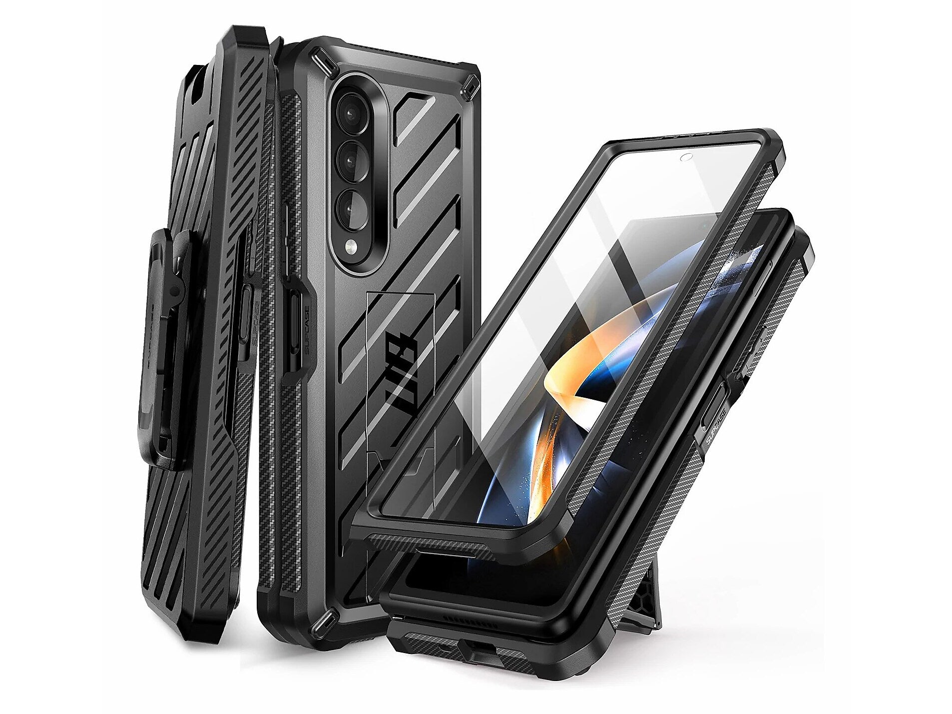 SUPCASE Unicorn Beetle Black Kickstand Case for Samsung Galaxy Z Fold4 (SUP-Galaxy2022-ZFold4-5G-Unicorn-SP-Blac)