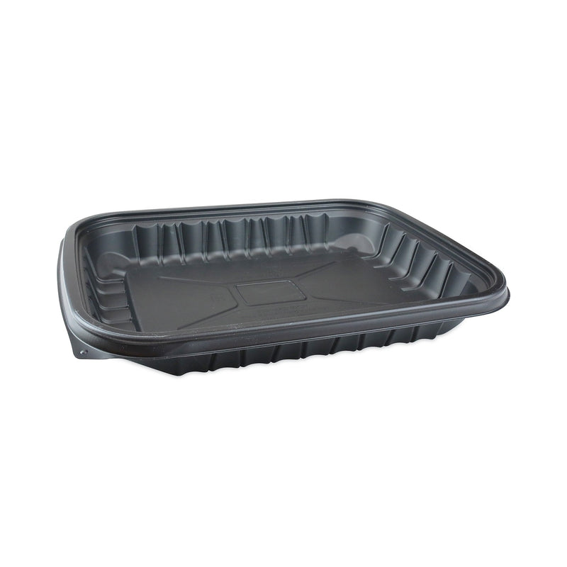 Pactiv Evergreen EarthChoice Entree2Go Takeout Container, 48 oz, 11.75 x 8.75 x 1.61, Black, Plastic, 200/Carton