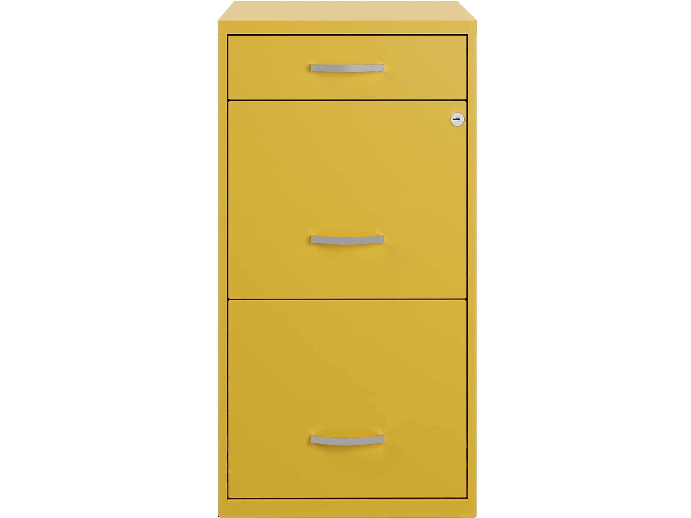 Space Solutions SOHO Organizer 3-Drawer Vertical File Cabinet, Letter Size, Lockable, Goldfinch (25280)